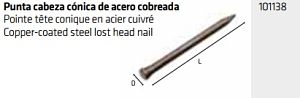 PUNTAS ACERO COBREADA 20.25 500 UND